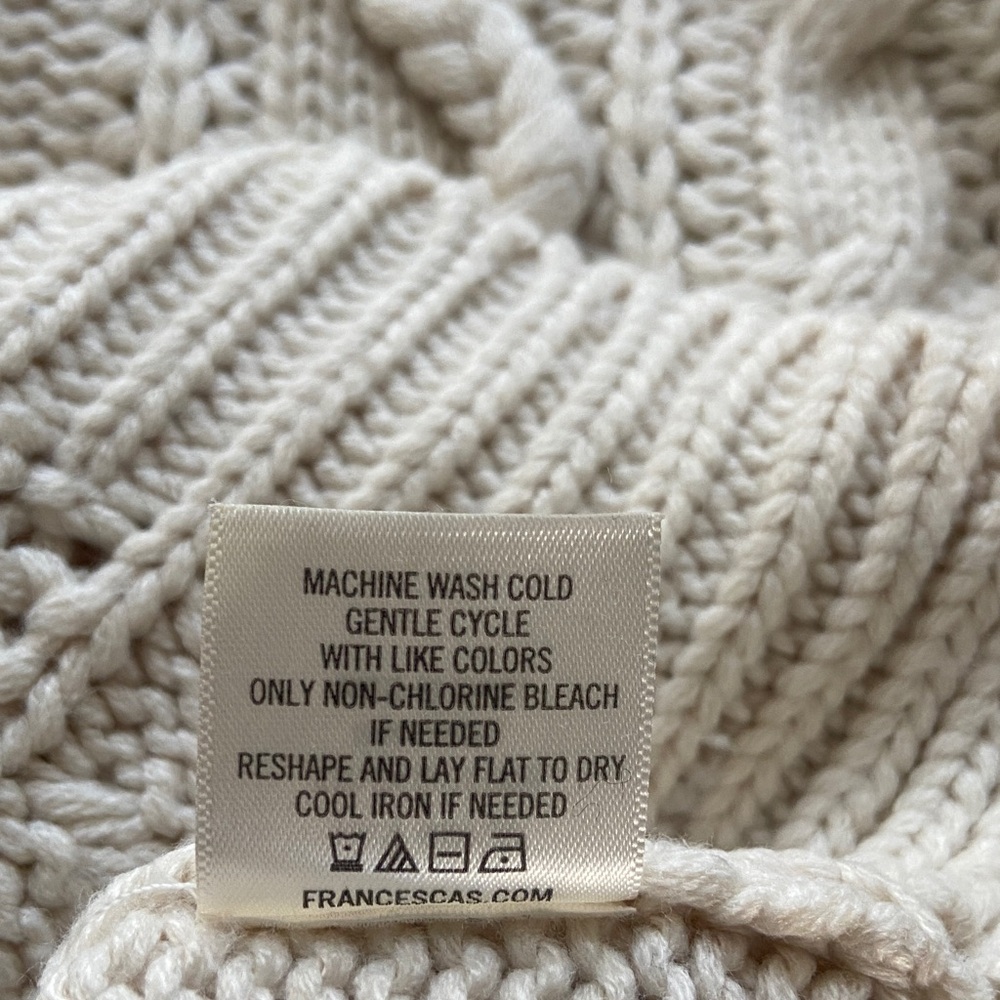 Cream Cable Knit Sweater, size S. Alya/Francesca's brand, - Picture 5 of 12